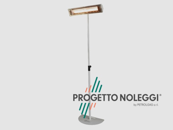 Piantana a base piatta regolabile bianca per riscaldatori a infrarossi Grado Progetto Noleggi aiuta nell'installazione di riscaldatori a infrarossi con le sue piantane a base piatta regolabili