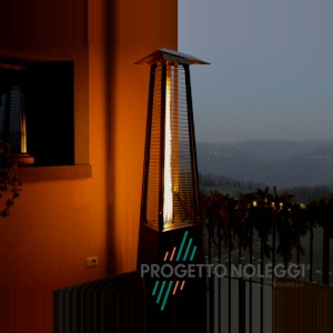 LuxuryCalor Falò Evo - Riscaldatore a Gas Nero Opaco LuxuryCalor Falò Evo crea una calda ed invitante atmosfera con un tocco di design e bellezza. Potenza 10 kW alimentato con bombole di GPL propano.