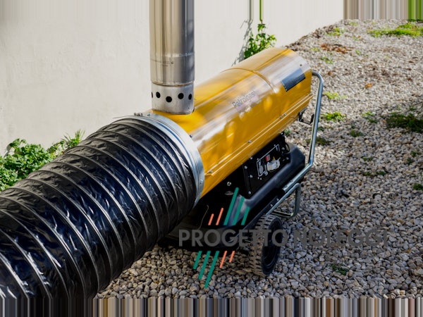 Master BV 170 - Generatore d'aria calda Indiretto Il Generatore d'aria calda a Gasolio Master BV 170 con canna fumaria per scarico dei fumi in verticale è perfetto per creare cicli chiusi di riscaldamento nella vostra struttura.