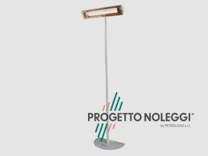 Piantana a base piatta fissa bianca per riscaldatori a infrarossi Grado Progetto Noleggi aiuta nell'installazione di riscaldatori a infrarossi con le sue piantane a base piatta non regolabili di colore bianco.