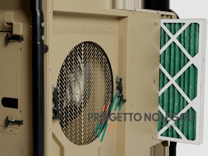 Dettaglio del filtro presente sul Dantherm AC-M18, condizionatore Professionale ad alte prestazioni fabbricazione di derivazione militare