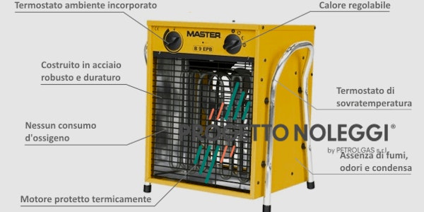 Il Generatore d' aria calda elettrico a espirazione Master B 9 è una soluzione compatta ed efficiente per riscaldare ambienti di ogni tipo.