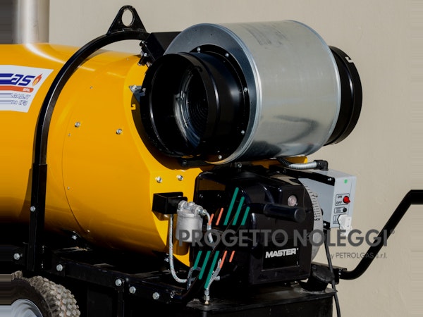 Due ingressi aria per creare cicli chiusi - Master BV 500 CR Dettagli del bruciatore presente sul Master BV 500, generatore d'aria calda