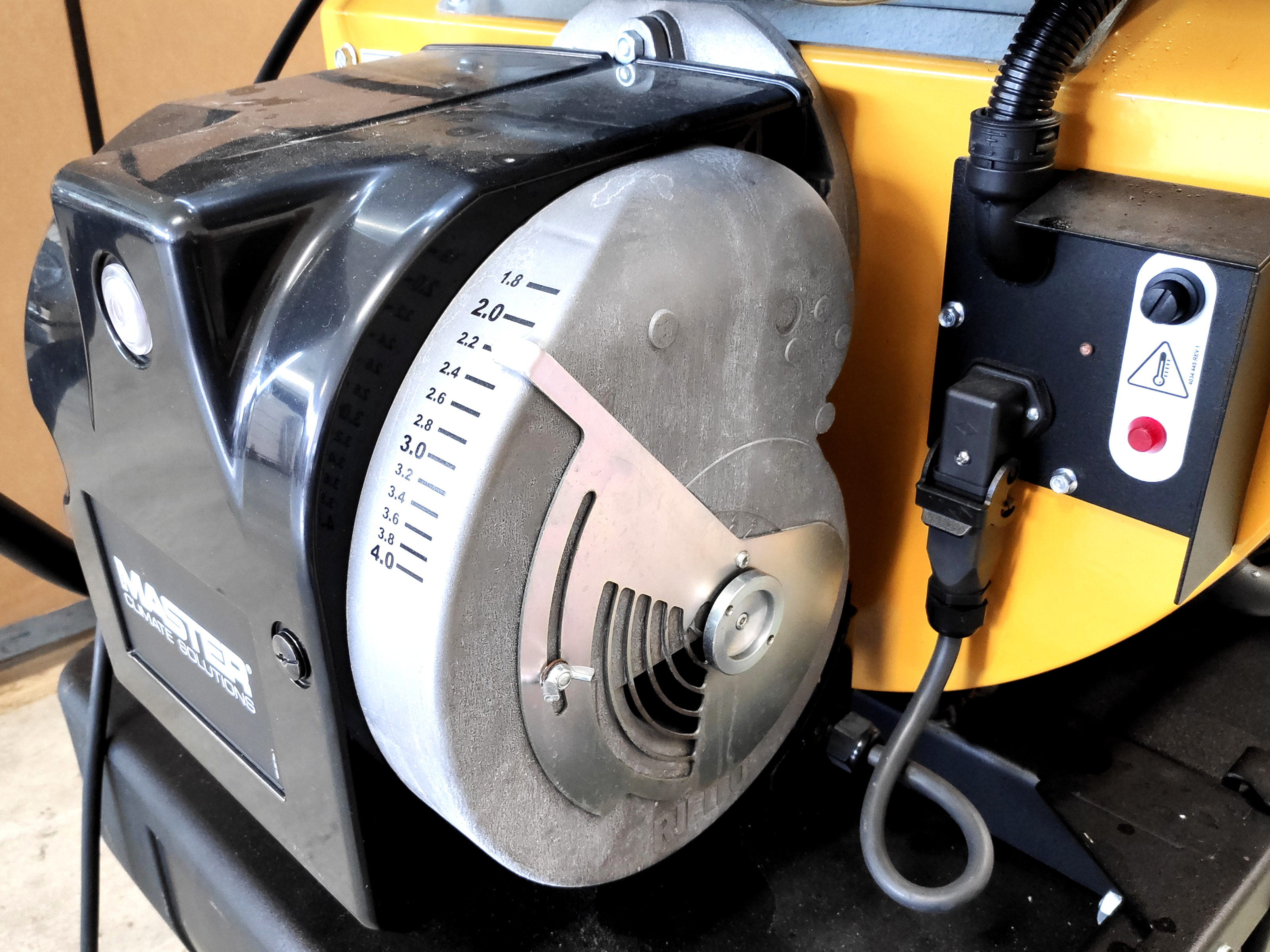 Dettaglio del Master BV 500, un generatore d'aria calda professionale con le migliori prestazioni sul mercato.