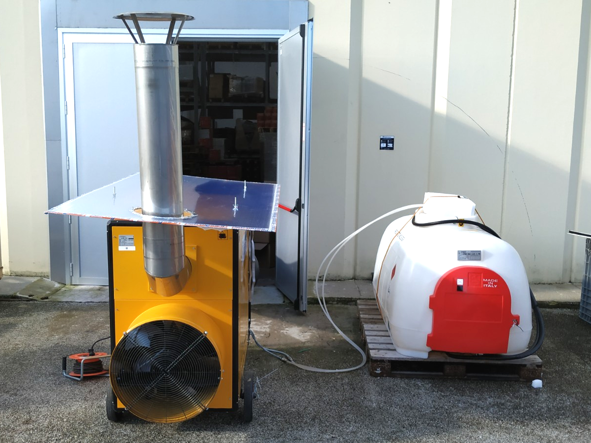 Master BV 470 è un generatore d'aria calda con bruciatore di ottima qualità e bassi consumi di gasolio