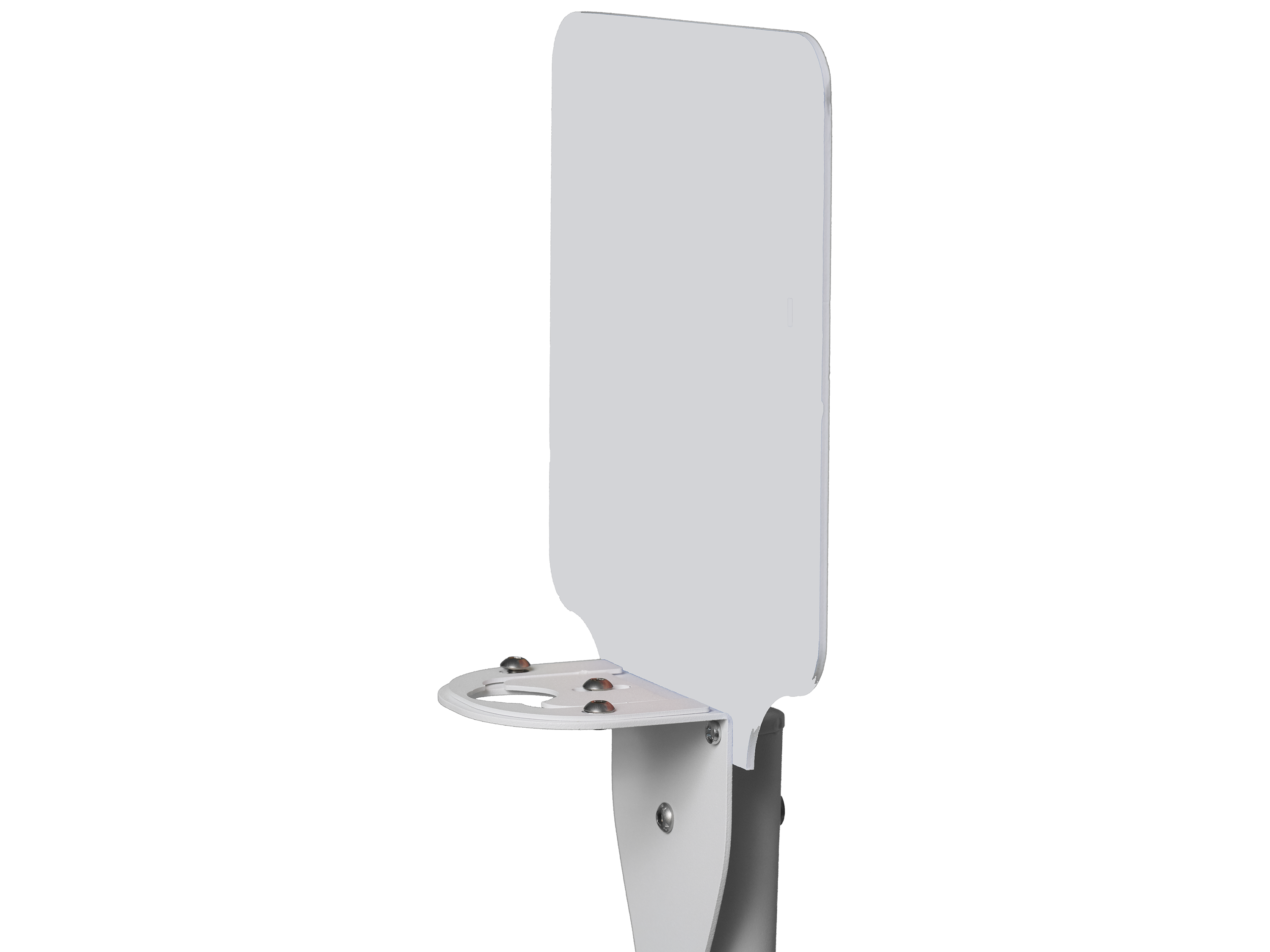 Questo modello di piantana per l'igienizzazione delle mani ha il supporto per il dispenser manuale a cui si può fissare qualsiasi marca e modello. Prodotta su nostre specifiche in Italia.