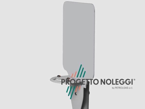 Supporto per gel dispenser manuale con diametro regolabile Questo modello di piantana per l'igienizzazione delle mani ha il supporto per il dispenser manuale a cui si può fissare qualsiasi marca e modello. Prodotta su nostre specifiche in Italia.