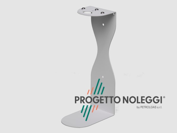 Supporto per gel dispenser manuale con diametro regolabile Questo modello di supporto per gel igienizzante mani si applica a muro, in esso si inserisce il flacone dosatore del gel igienizzante per le mani. Il foto per il flacone è di diametro standar per dosatori a pompetta da 0,25 - 0,5 e 1 litro. Prodotta su nostre specifiche in Italia.