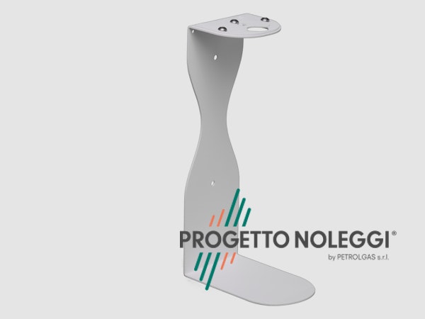 Porta dispenser manuale universale da muro per Gel Igienizzante mani Questo modello di supporto per gel igienizzante mani si applica a muro, in esso si inserisce il flacone dosatore del gel igienizzante per le mani. Il foto per il flacone è di diametro standar per dosatori a pompetta da 0,25 - 0,5 e 1 litro. Prodotta su nostre specifiche in Italia.