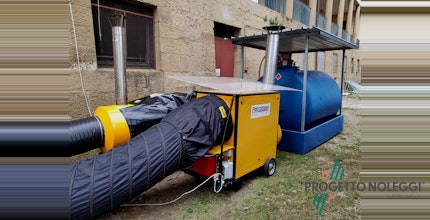 Installazione di Emergenza: Generatori di aria calda all'Ospedale Temporaneo dei Fraticini Installazione di Emergenza: Generatori di aria calda all'Ospedale Temporaneo dei Fraticini