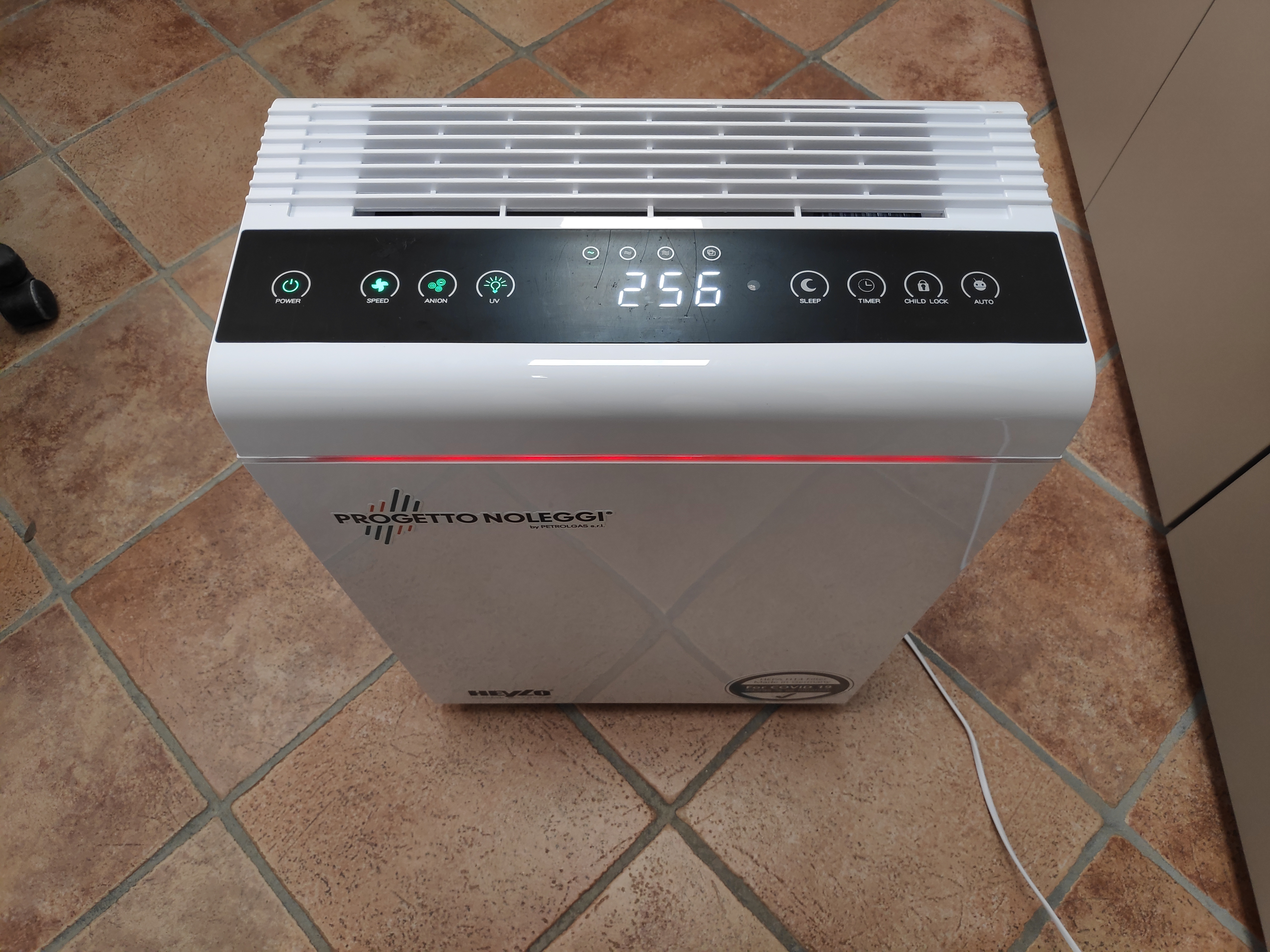 Indicatore qualità aria inquinata in rosso - HEYLO HL 400 PLUS - Progetto Noleggi