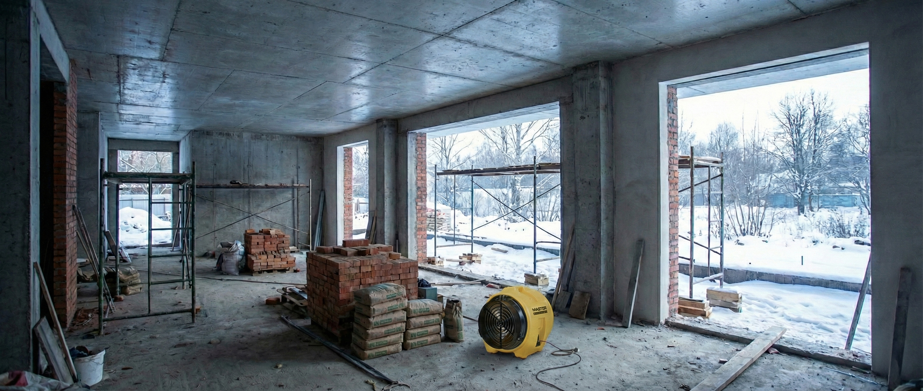 Cantiere invernale? Ecco come gestire umidità e polveri con le giuste attrezzature a noleggio