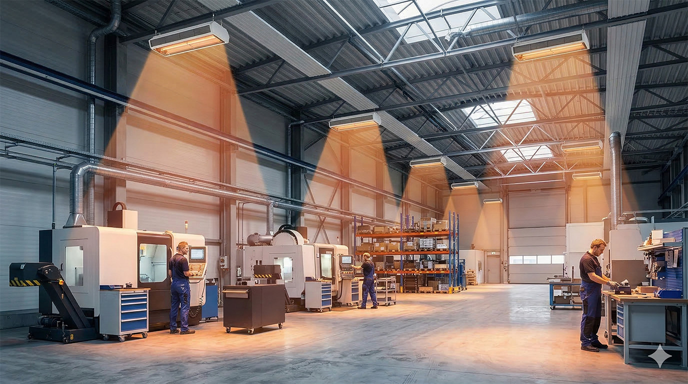 Riscaldatori a infrarossi per l'industria: calore preciso, efficiente e sicuro per ogni ambiente produttivo