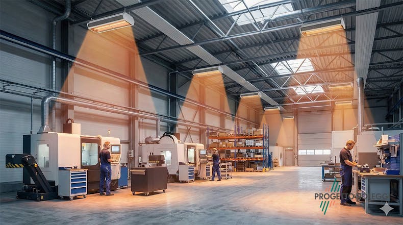 Riscaldatori a infrarossi per l'industria: calore preciso, efficiente e sicuro per ogni ambiente produttivo