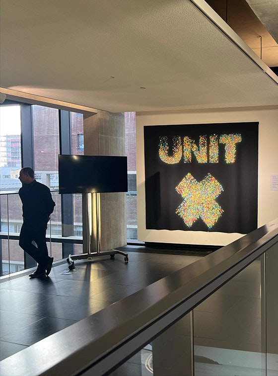 Unit X canvas in gallery