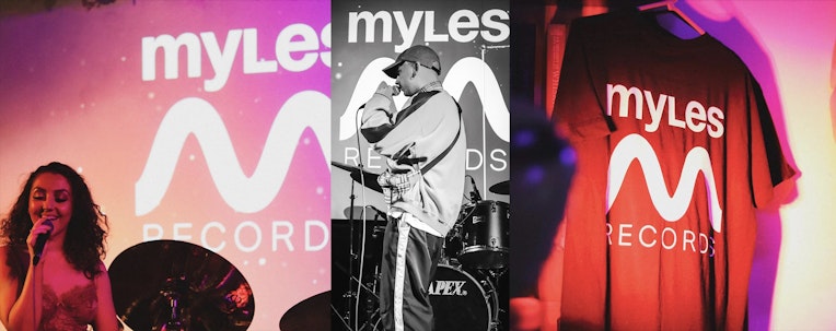 Combined images of Myles Records gig shots