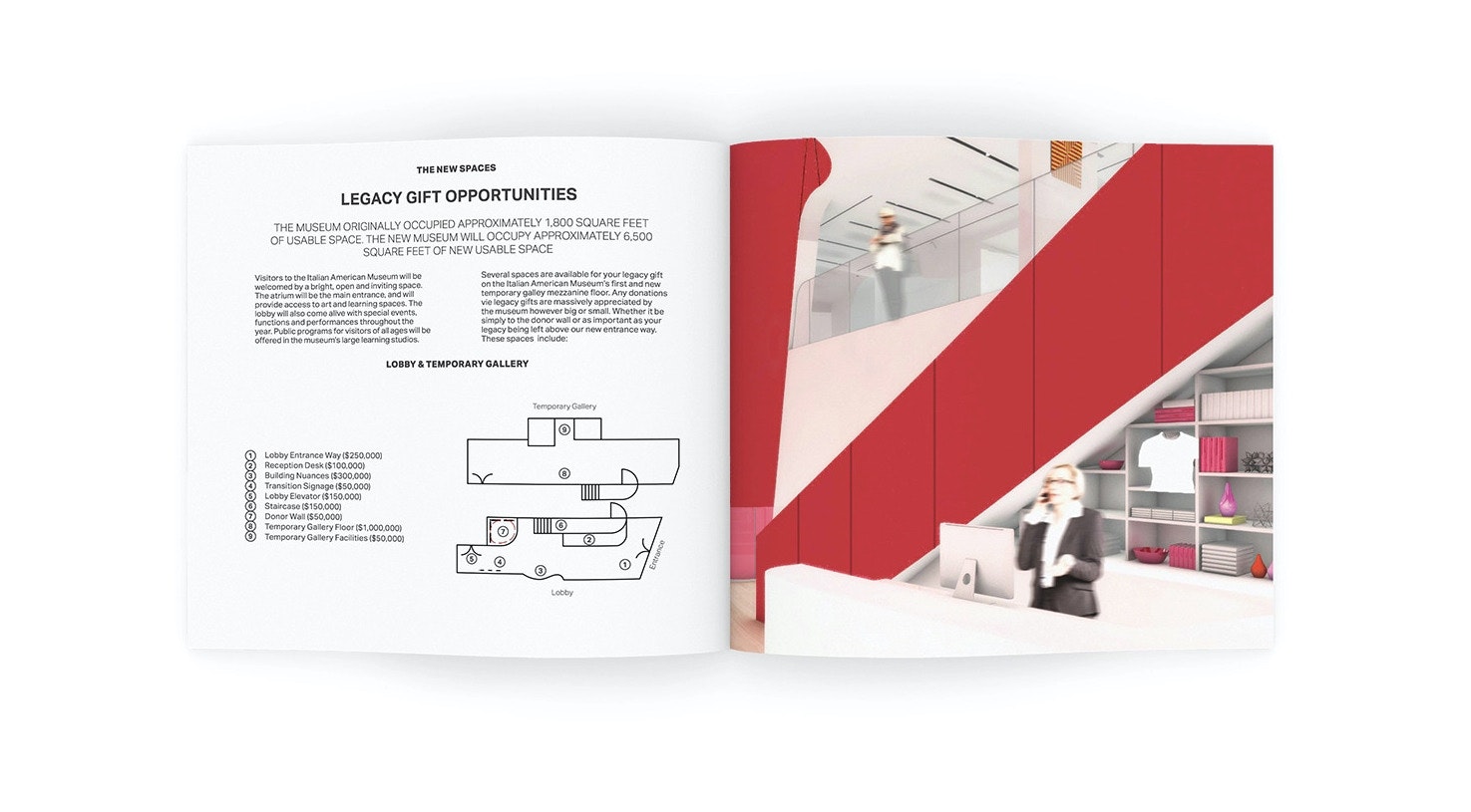 Italian American museum investment brochure inside