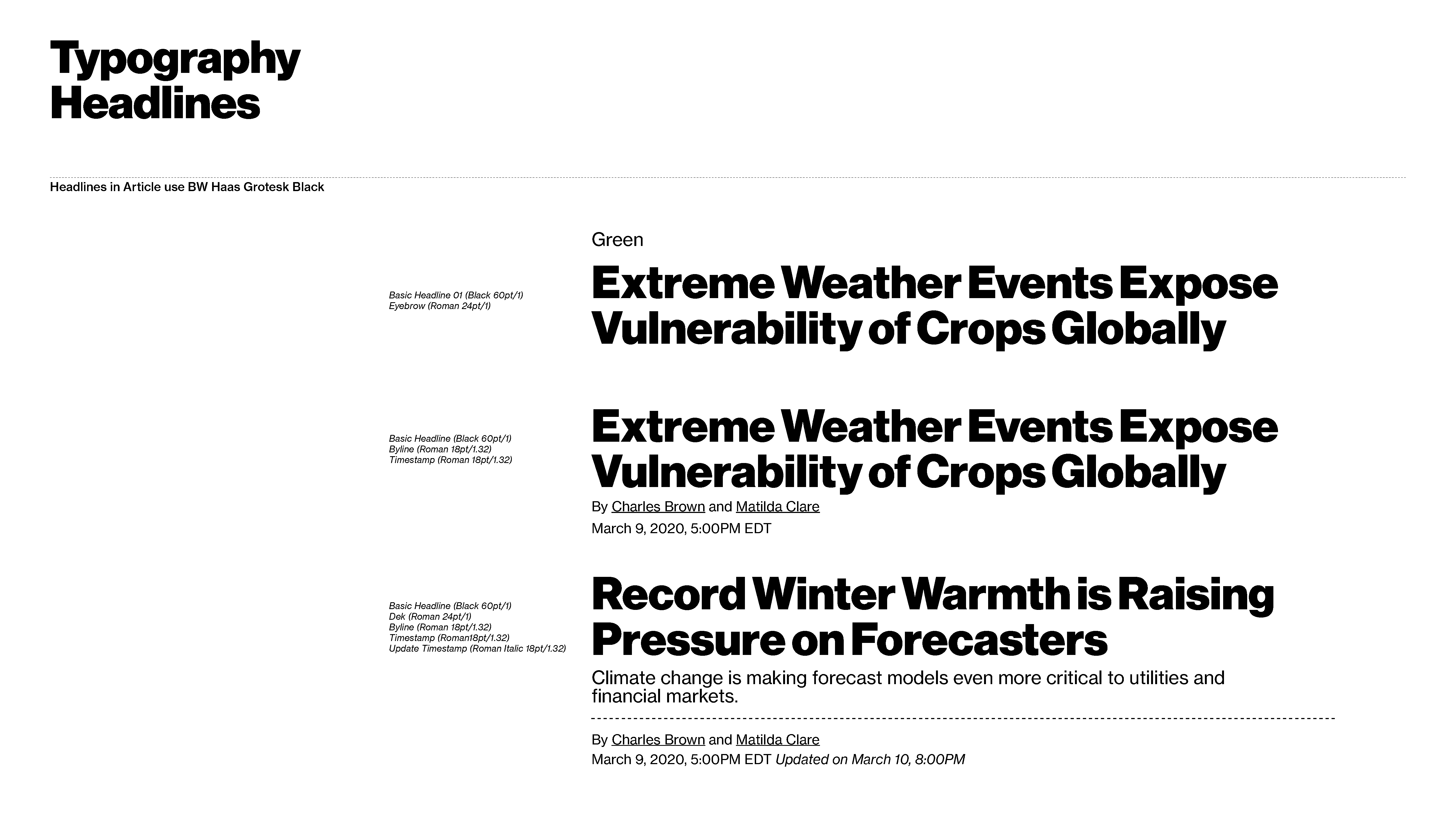 Bloomberg Green style guide