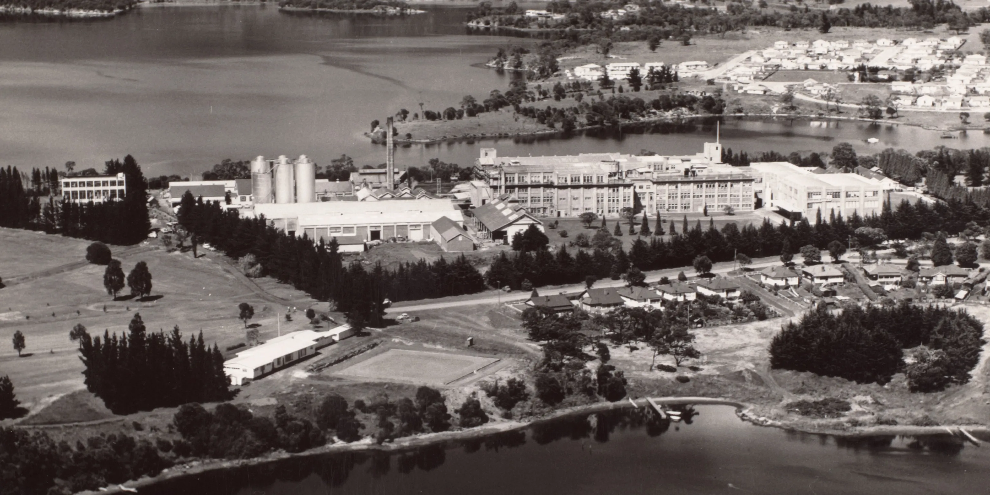 Aerial photography of the Cadbury's Fry Pascall Factory at Claremont, Tasmania