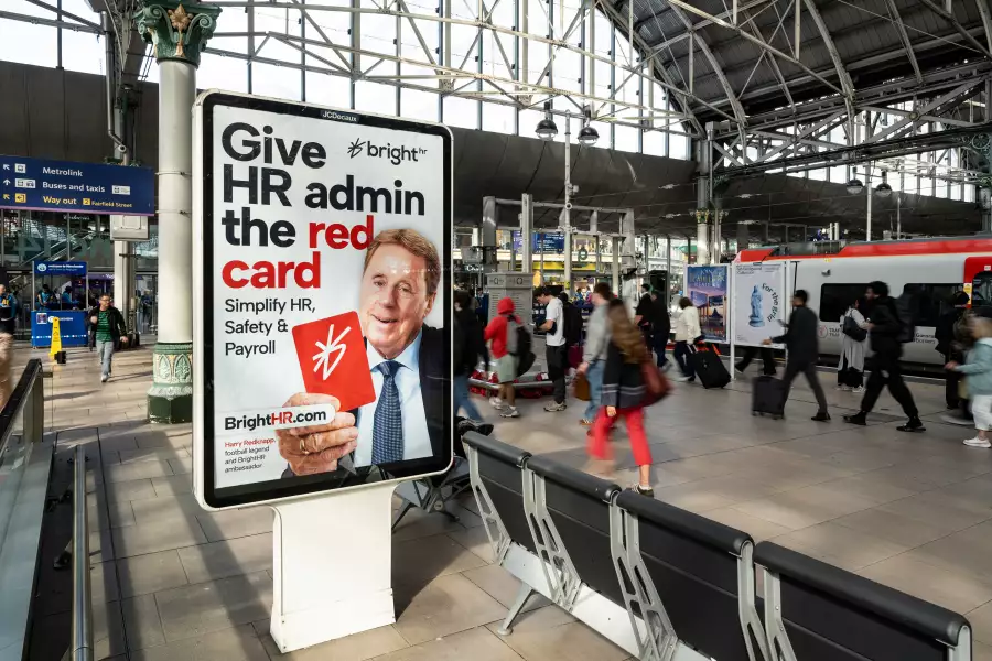 BrightHR's latest OOH campaign featuring Harry Redknapp seen in Manchester BrightHR's latest OOH campaign featuring Harry Redknapp seen in Manchester