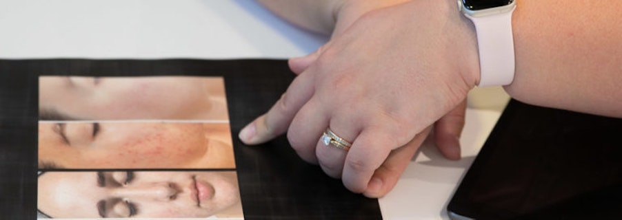 Browsing options with customer Image for Skin Solutions Consult Day