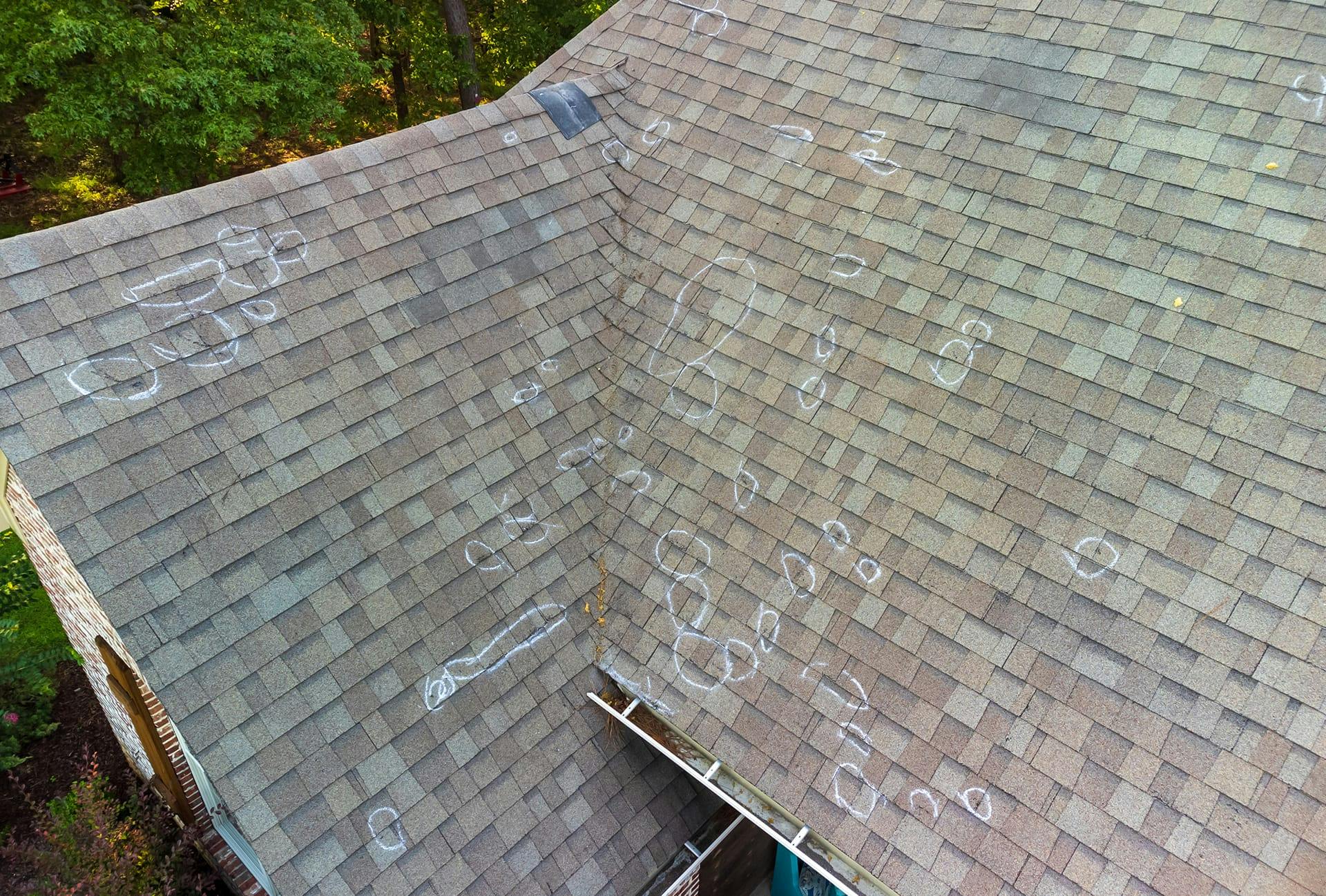 roof with hail damage
