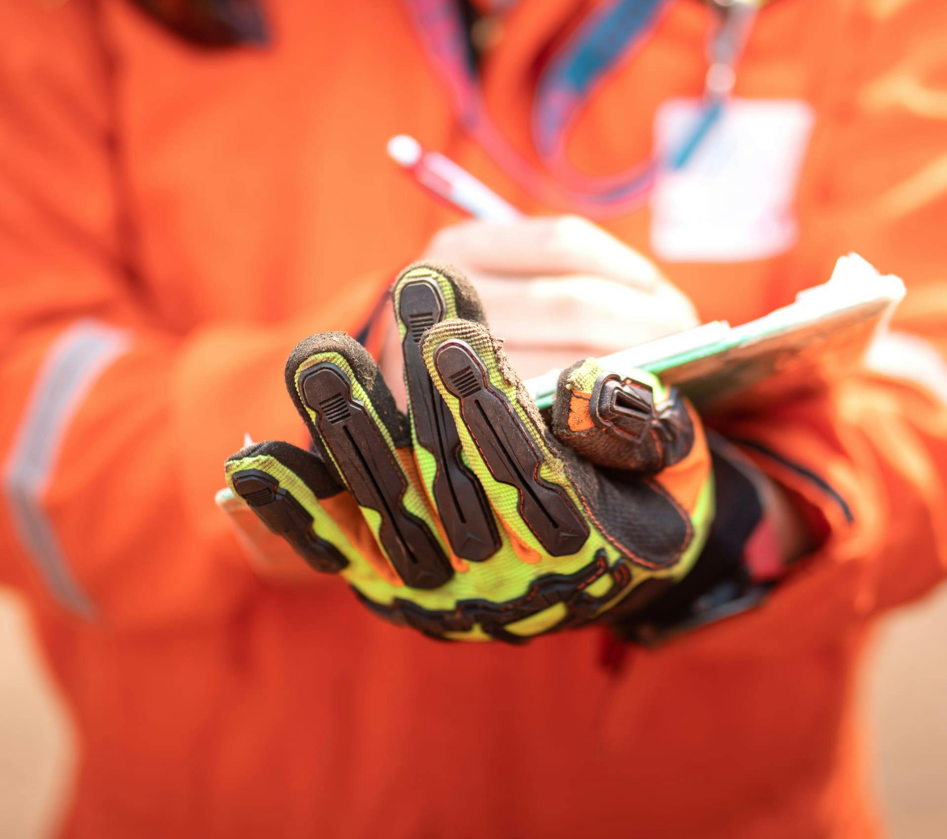 Man writing on a pad