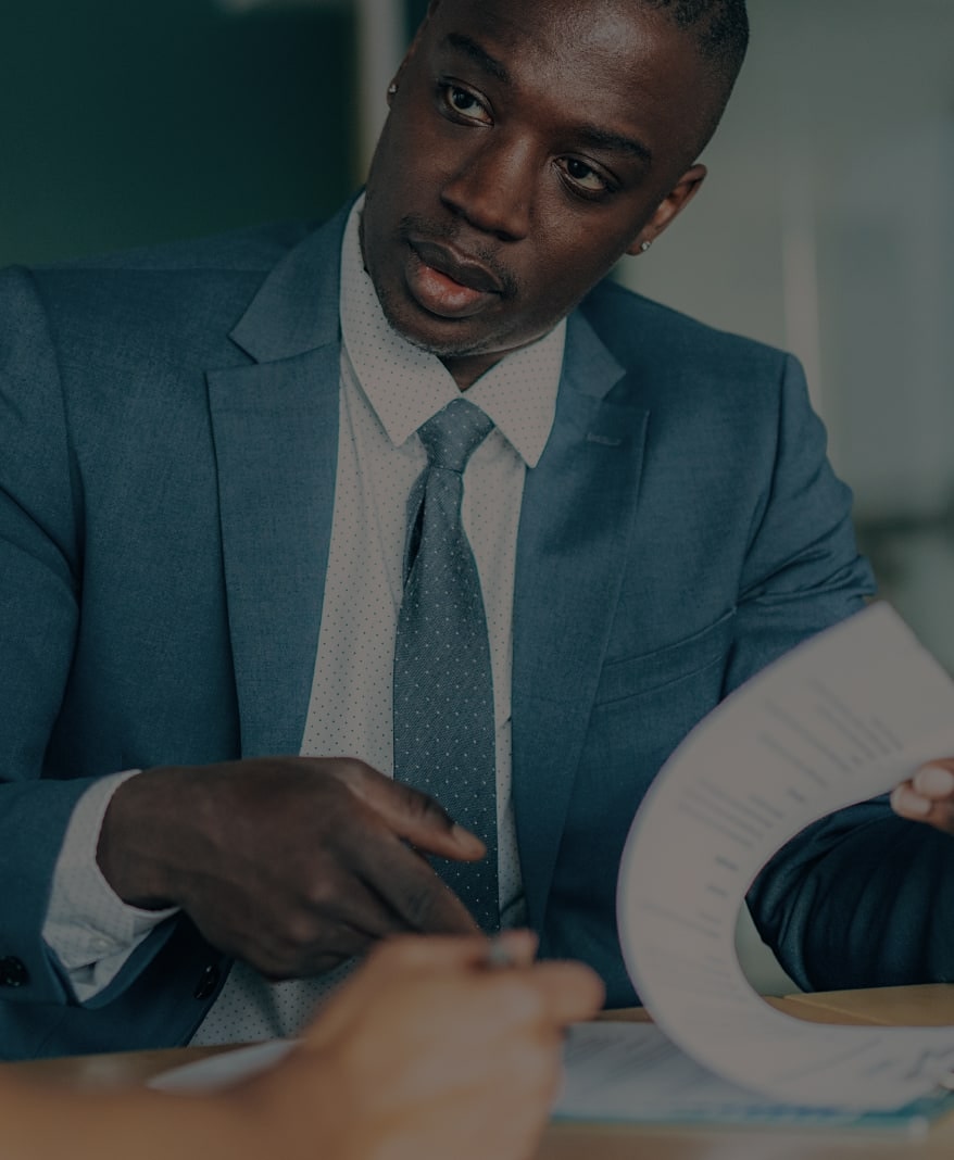 man showing some paperwork