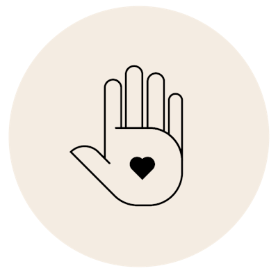 Circle icon with hand