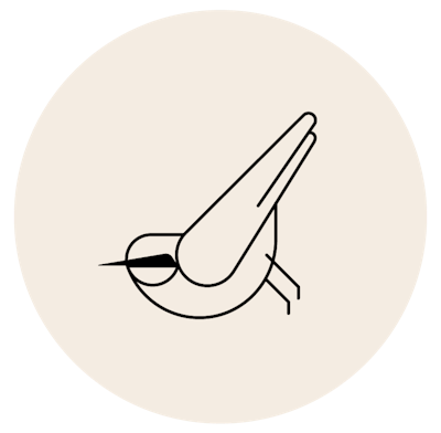 Circle icon with bird