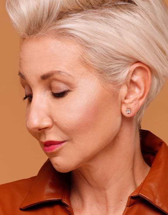 Side profile of woman