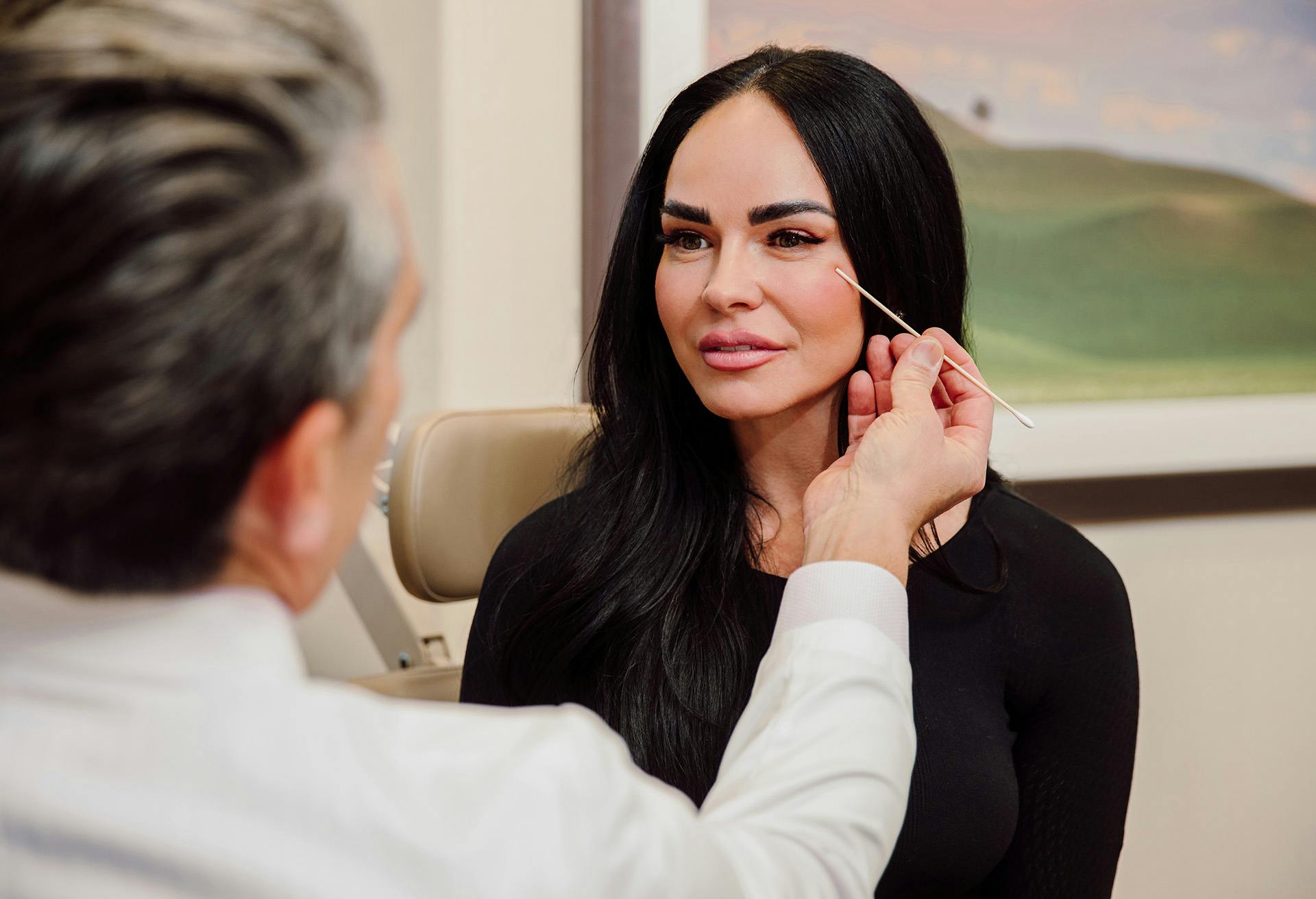 Woman getting botox injections
