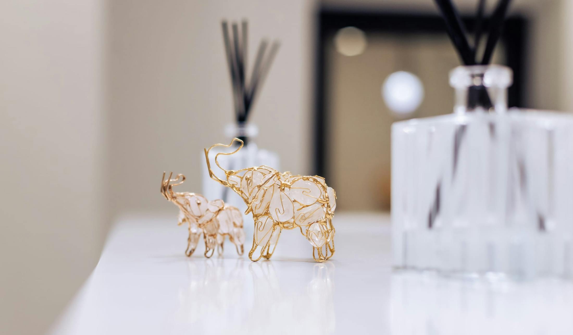 Small elephant statue on the counter