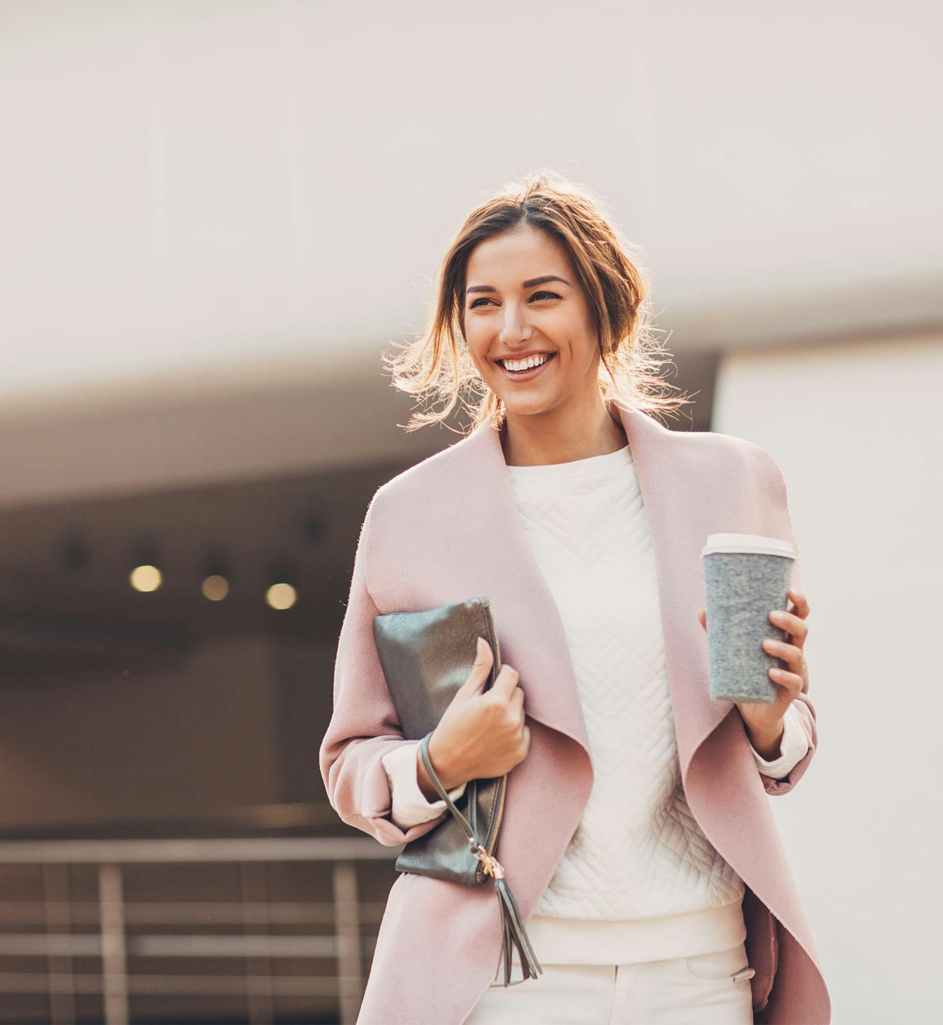 Woman walking outside