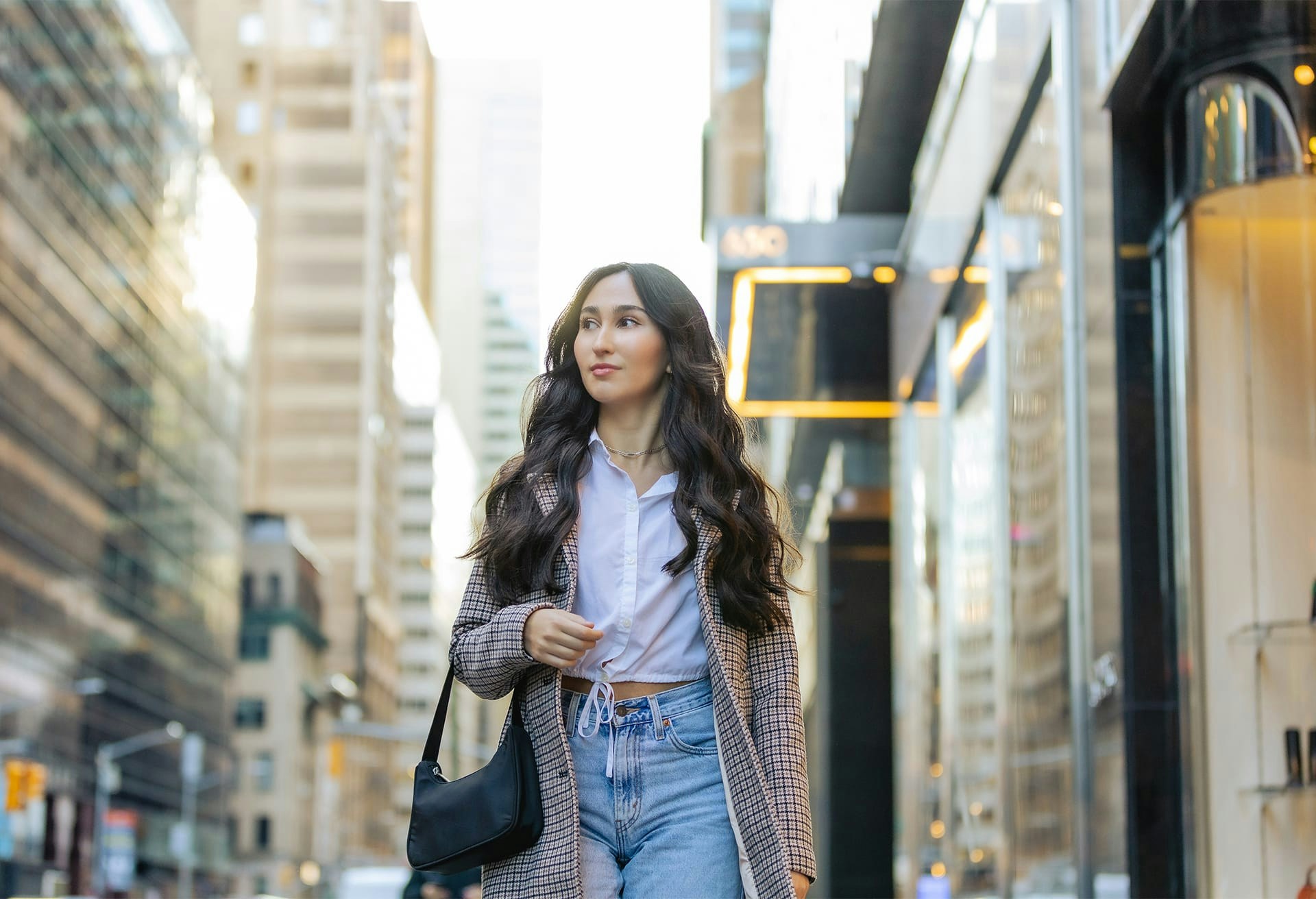 Woman walking in the city