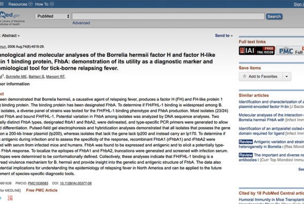 Immunological and molecular analyses of the Borrelia hermsii factor H and factor H-like protein 1 binding protein, FhbA