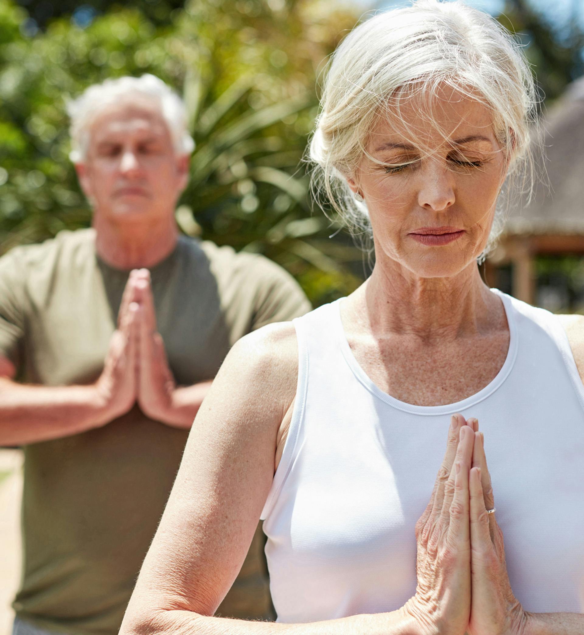Older woman doing yoga