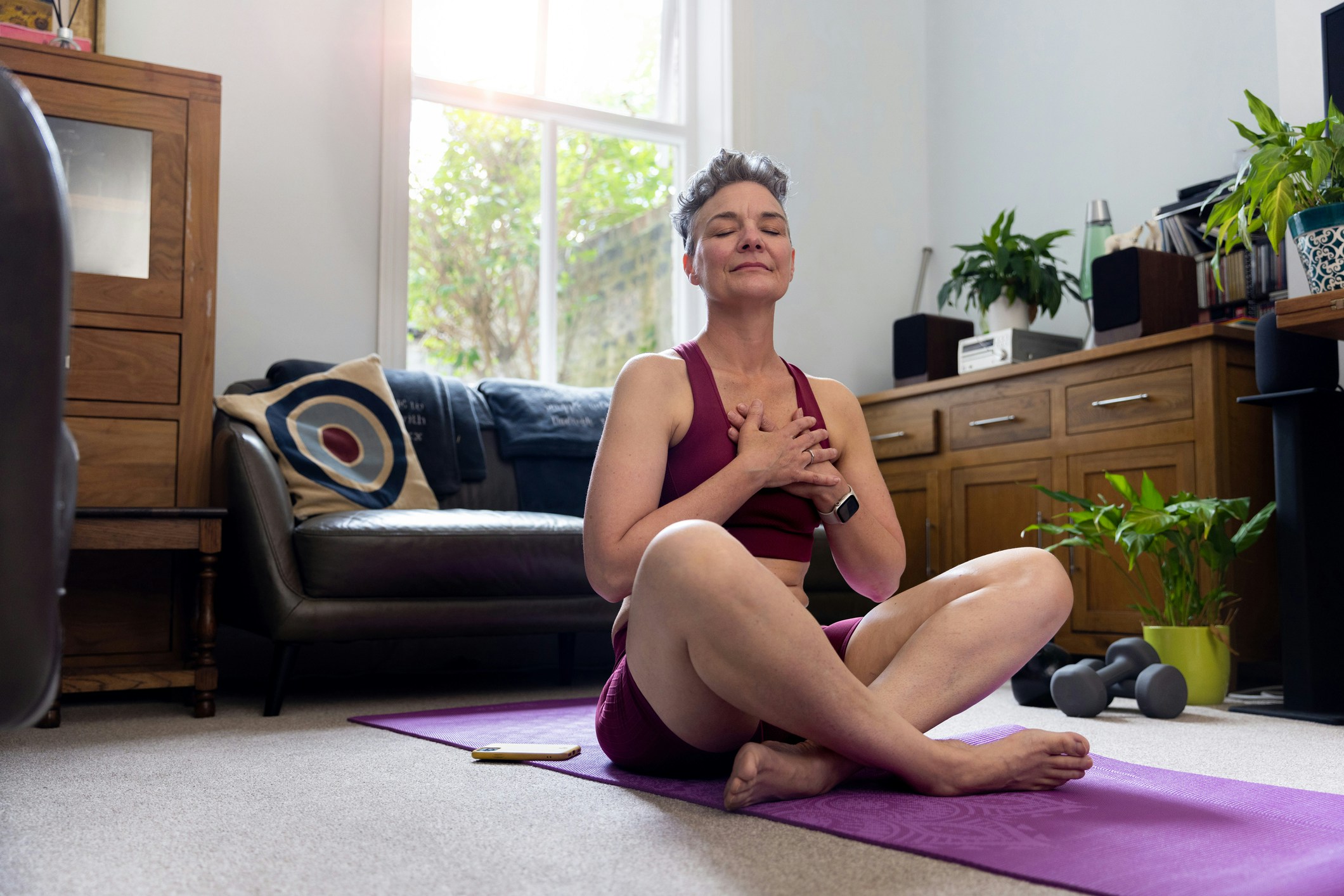 Older Woman doing Yoga