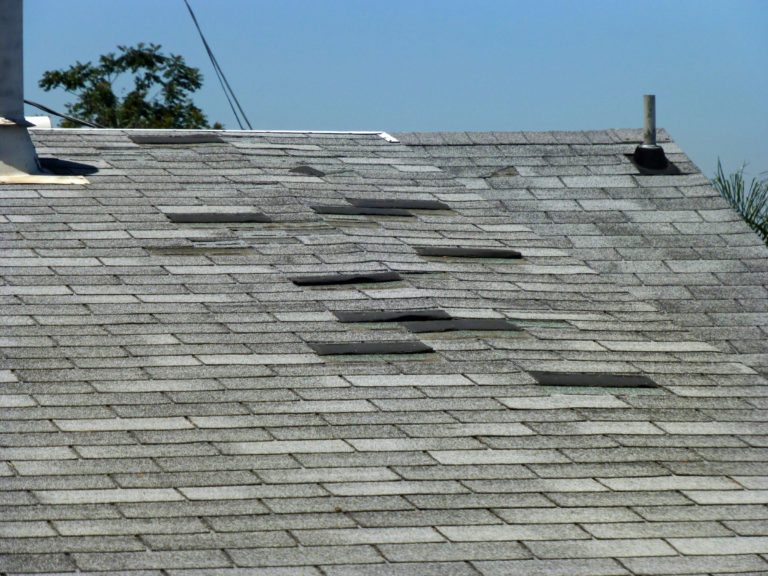 Missing roof shingles