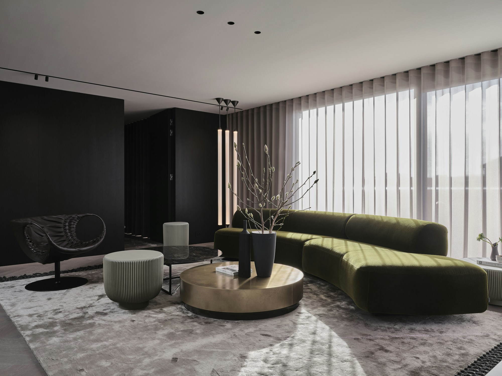 Beautiful view of Penthouse Apartment With Artistic Chandeliers And Lighting