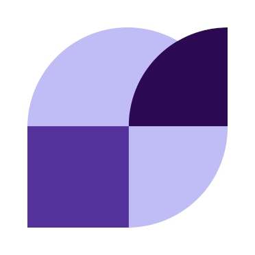 abstract purple shapes that represent expertise