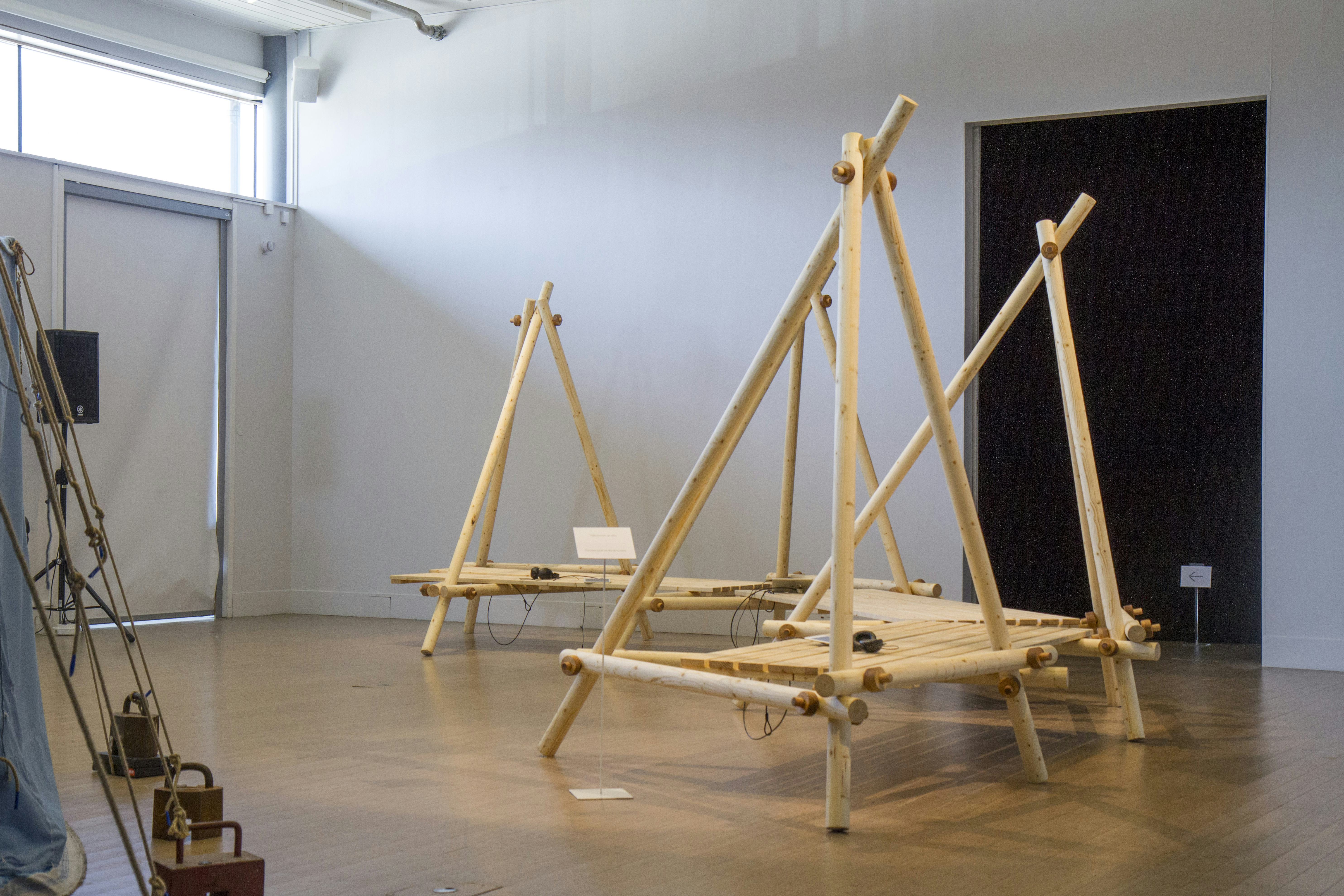 Eveliina Sarapää, Buođđu, 2024. Installation view from Konsthallen Kulturens Hus, Luleå. Photo: Thomas Hämén
