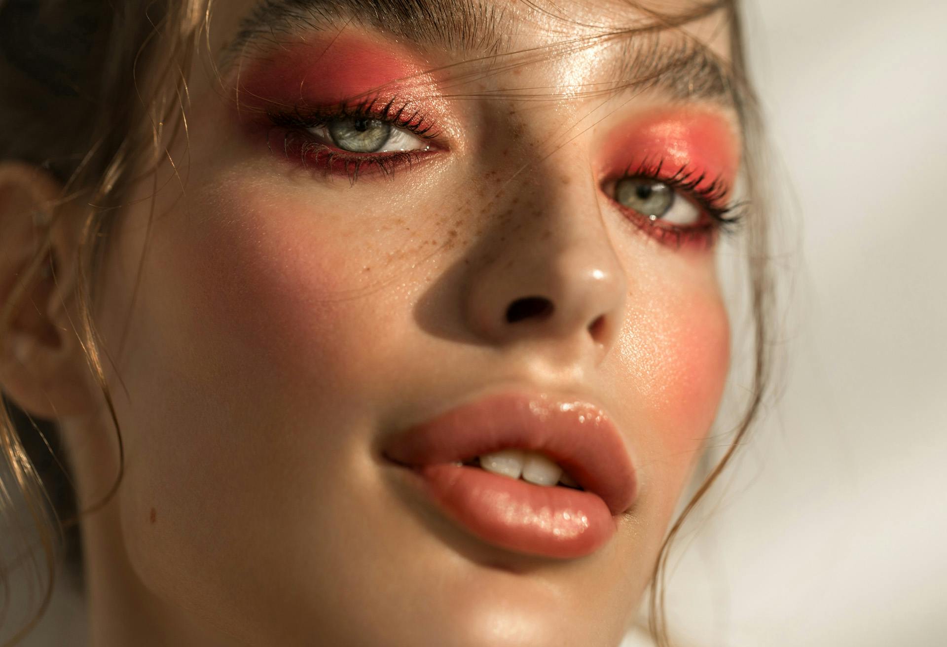 Woman with pink eyeshadow