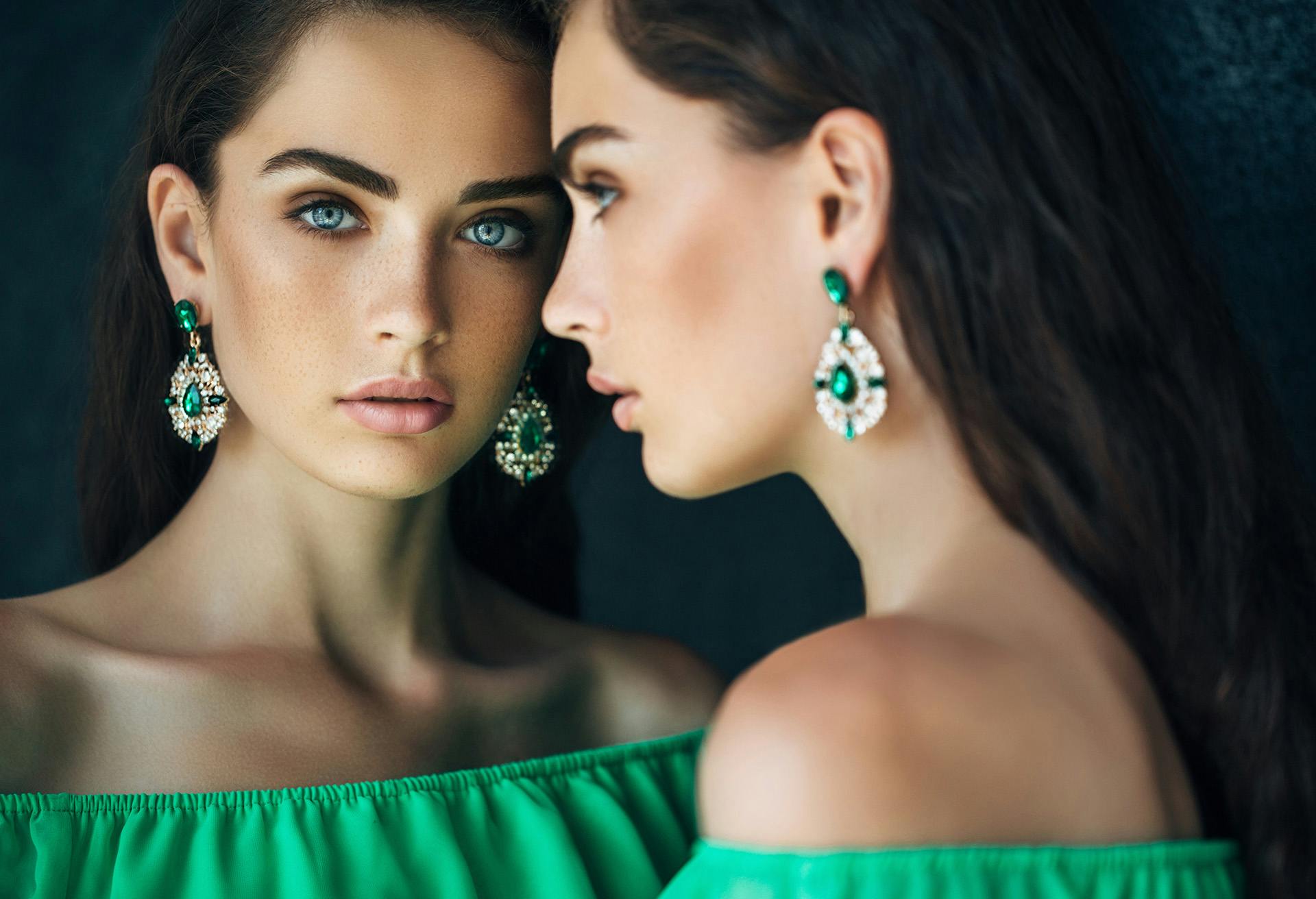 Woman looking into a mirror