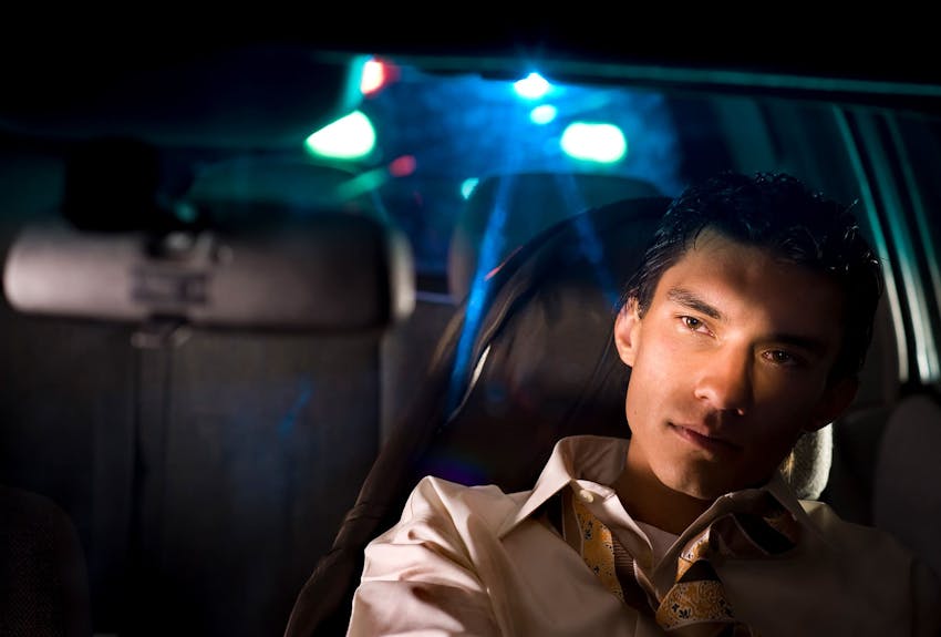 Man being pulled over by police