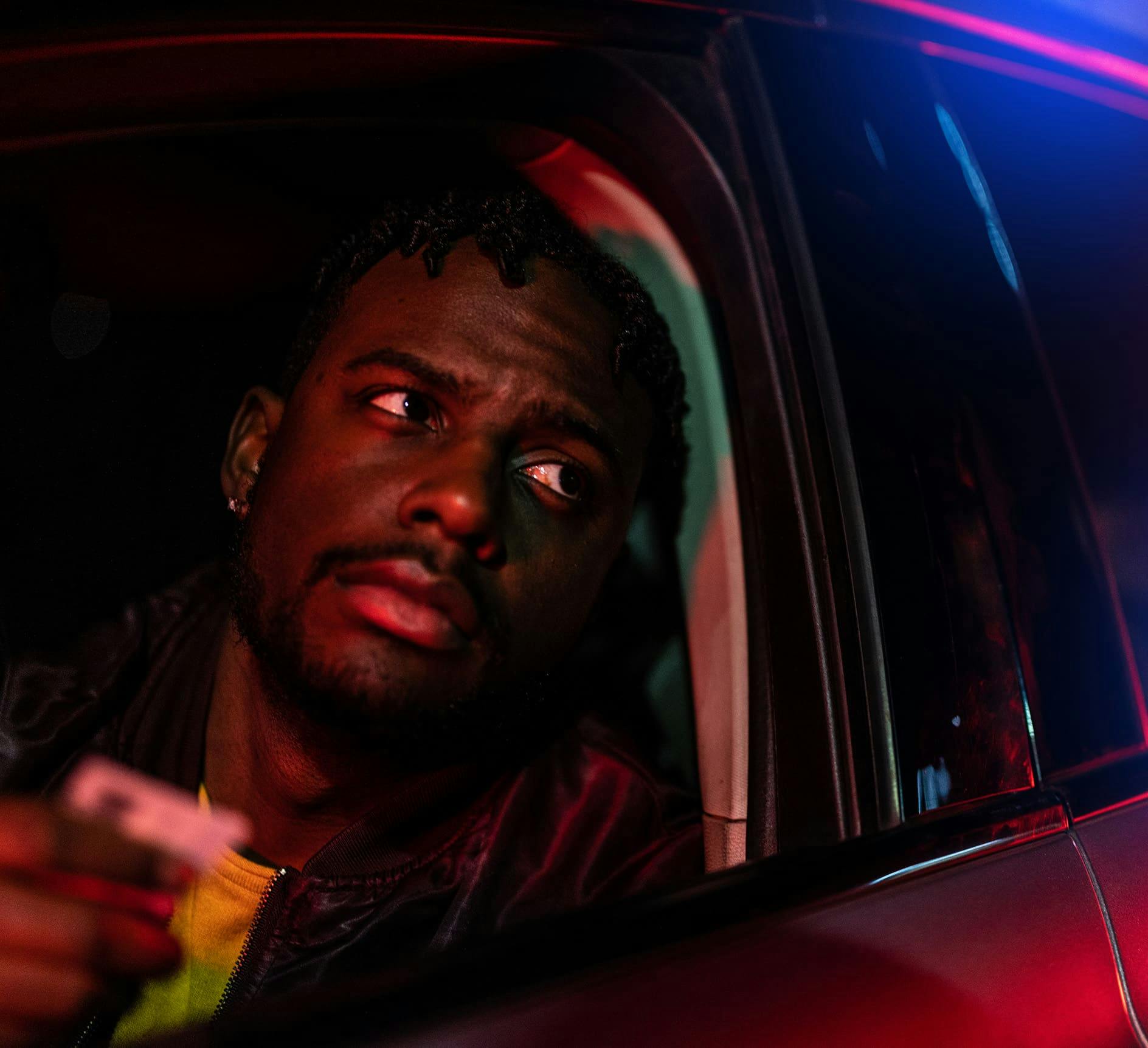 Man being pulled over by the cops