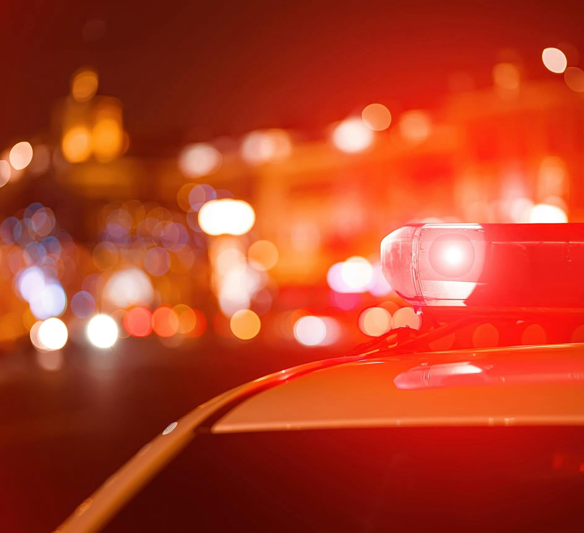 Blurry police lights