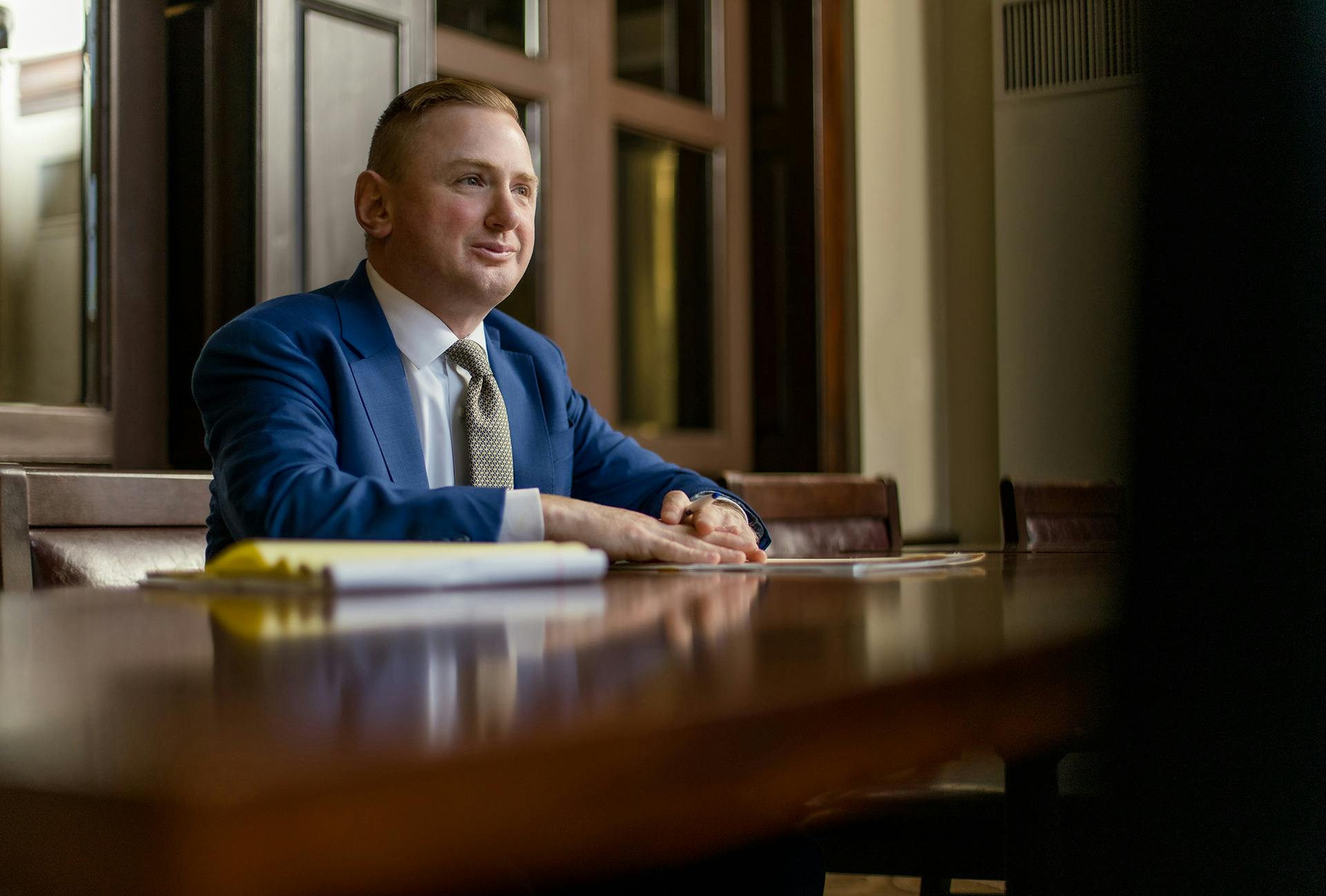 Matthew Gilman at his desk