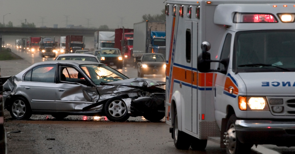 Car crash with ambulance