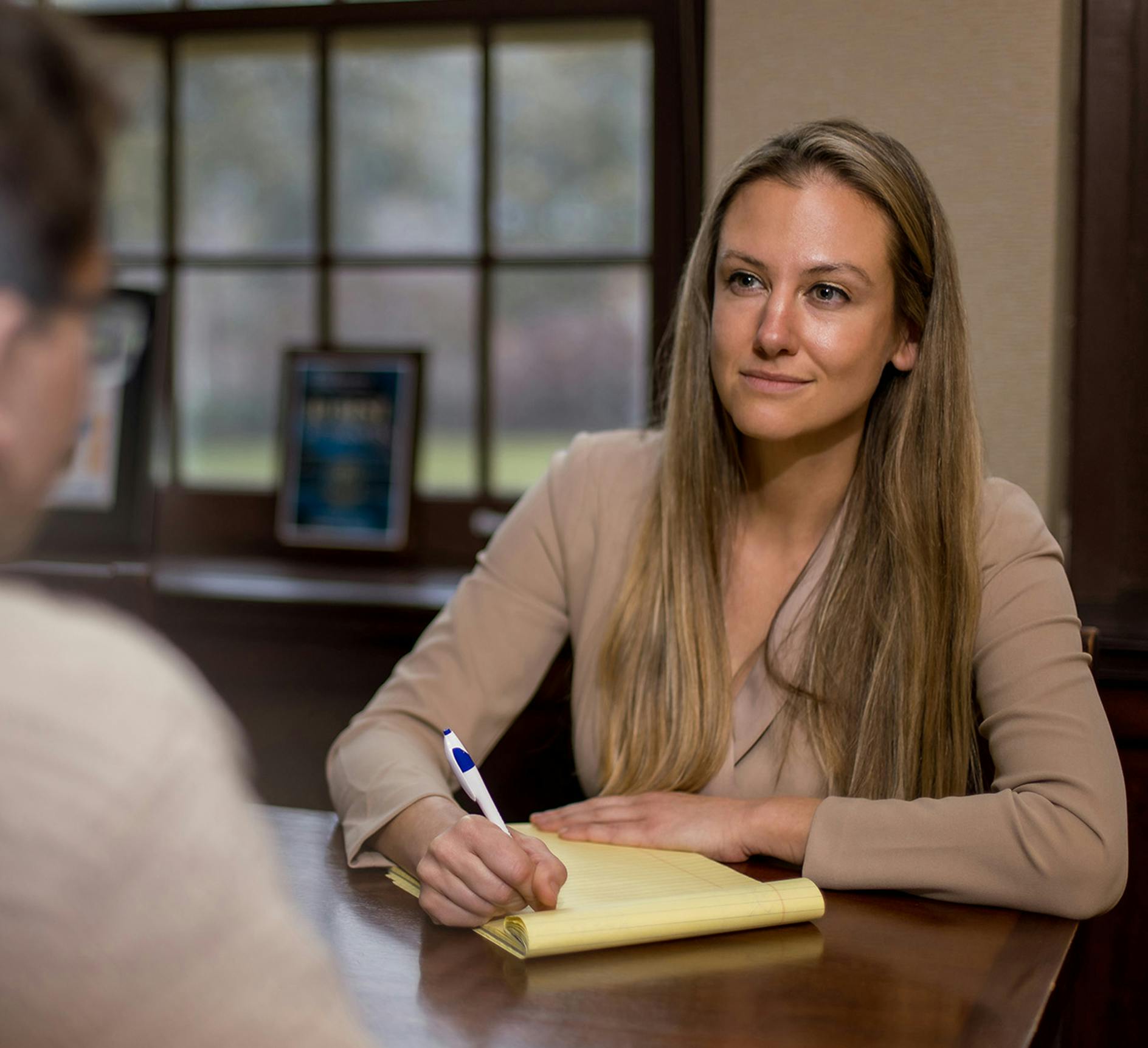 Julie Gaudreau working with a client